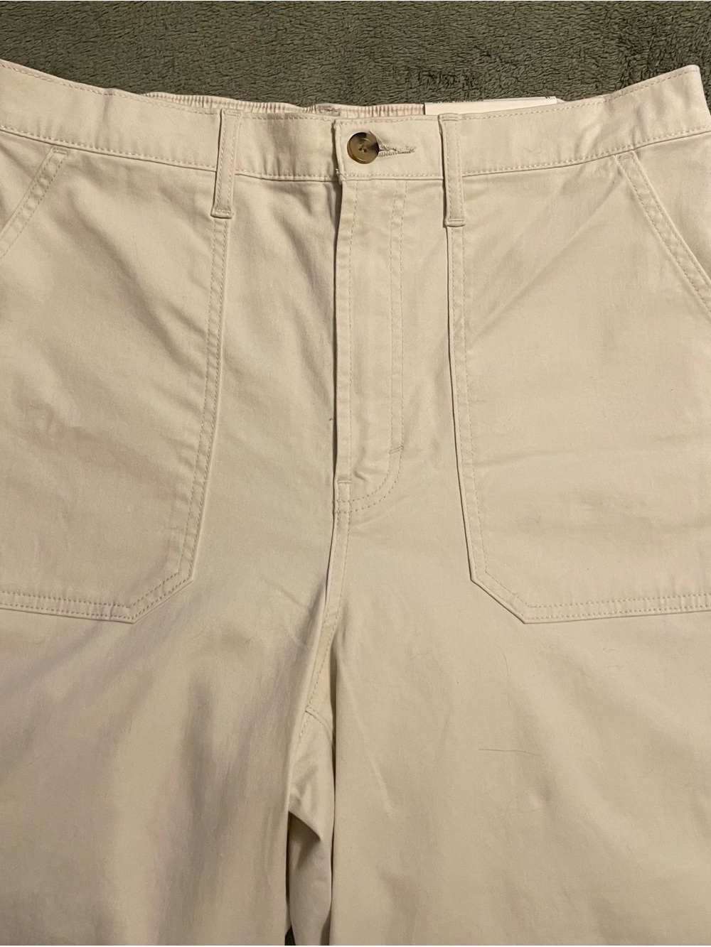 a.n.a Women's High-Rise Wide-Leg Cream Utility Pants